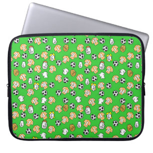 Footballs, Orange & White Shirts, & Fans Laptop Sleeve