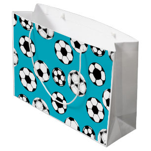 Footballs pattern soccer balls   Personalize Large Gift Bag
