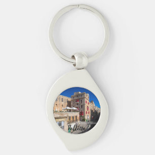 Footbridge, narrow street with stairs in Valletta Keychain