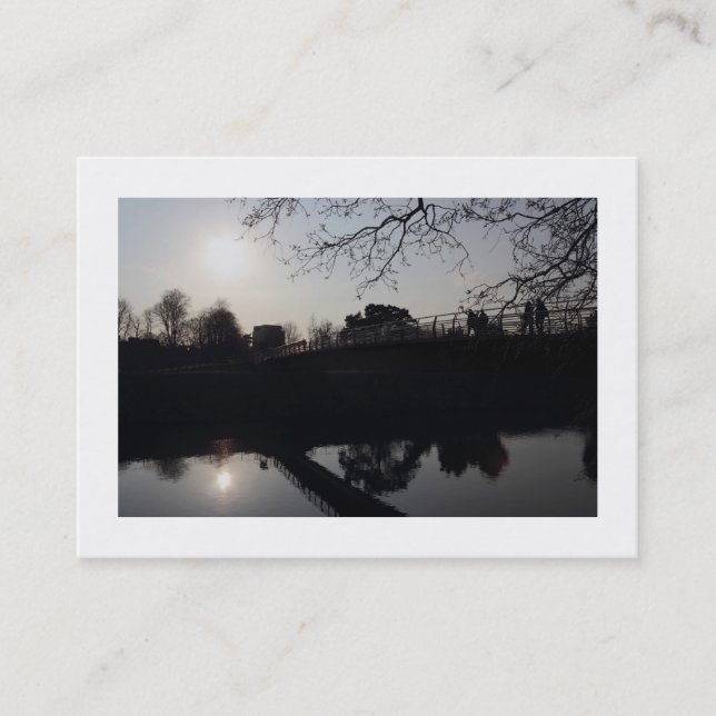 Footbridge over a River (Bordered) Business Card (Front)