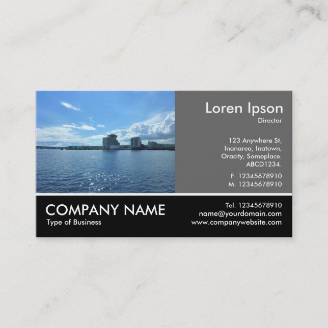 Footed Photo - 60pc Grey - Cardiff Bay Business Card (Front)