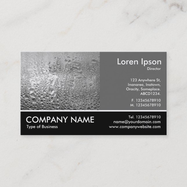 Footed Photo - 60pc Grey - Cool Water Business Card (Front)