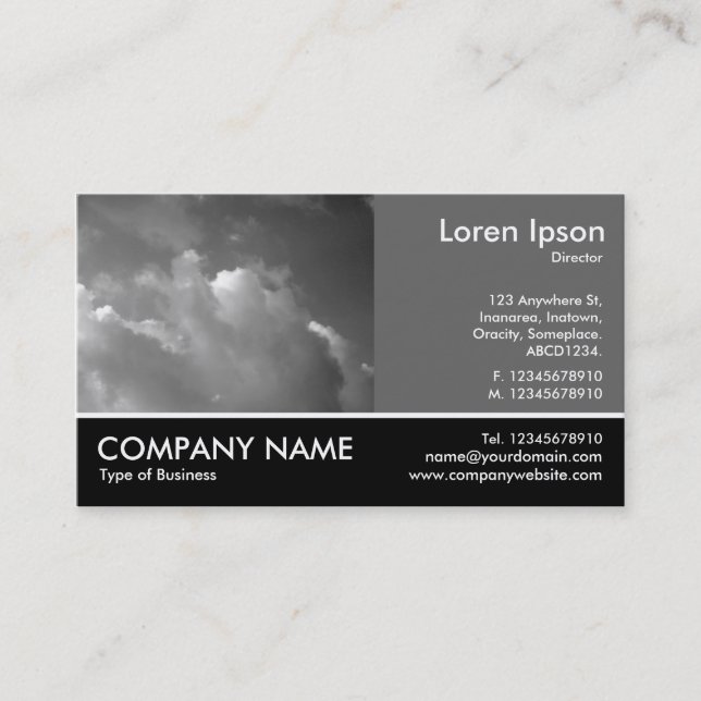 Footed Photo - 60pc Grey - Evening Sky Business Card (Front)