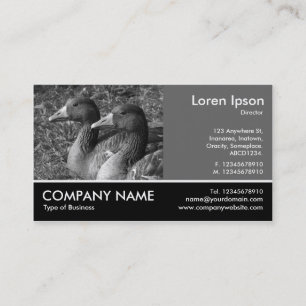 Footed Photo - 60pc Grey - Graylag Geese B&W Business Card