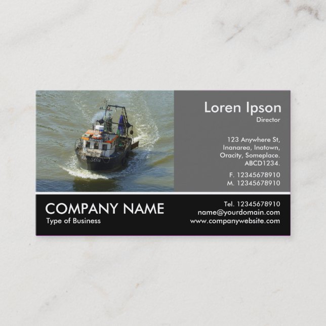 Footed Photo - 60pc Grey - Little Trawler Business Card (Front)