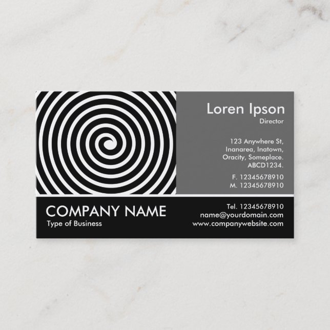 Footed Photo - 60pc Grey - Spiral Business Card (Front)