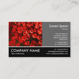 Footed Photo - 60pc Grey - Tulips Business Card