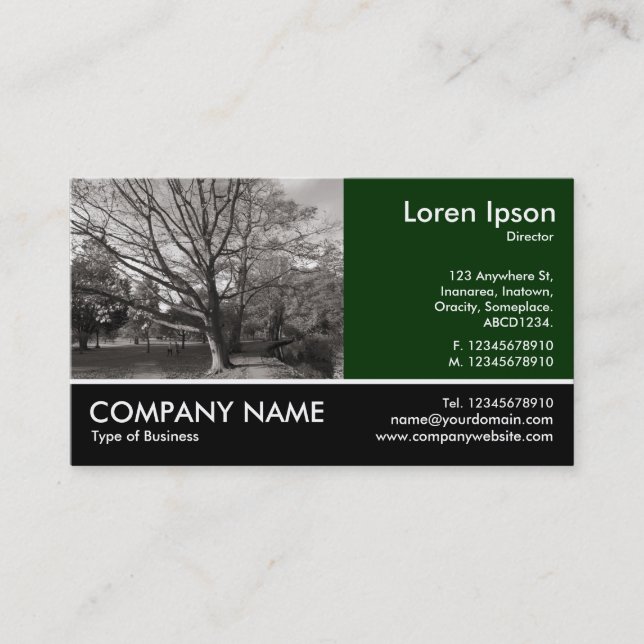 Footed Photo - Autumn in the Park Business Card (Front)