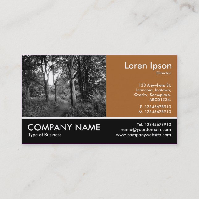 Footed Photo - Brown - In the Woods Business Card (Front)