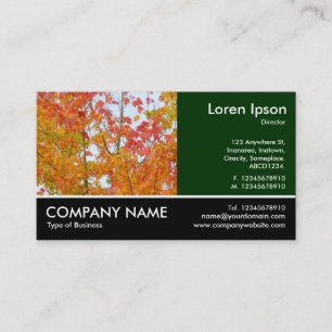 Footed Photo - Dk Green - Autumn Leaves Business Card