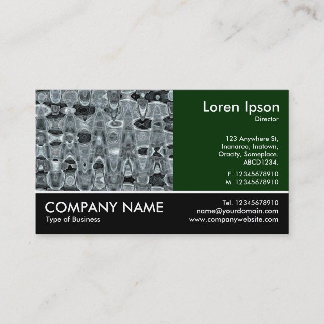 Footed Photo - Dk Green - Fractal Ice Business Card (Front)