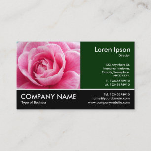 Footed Photo - Dk Green - Pink Camellia Business Card