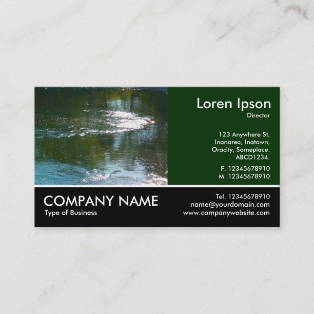 Footed Photo - Dk Green - River Business Card (Front)