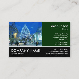 Footed Photo - Dk Green - Snow in Cardiff Business Card