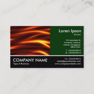 Footed Photo - Dk Green - Tongues of Fire Business Card