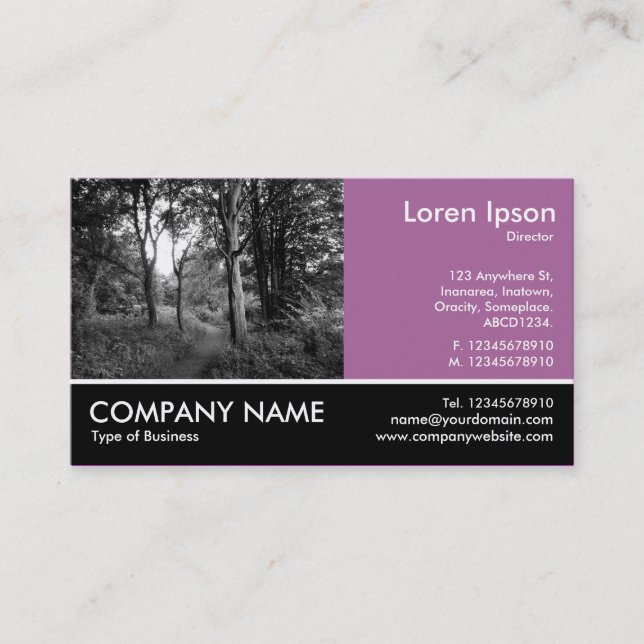 Footed Photo - Dusty Plum - In the Woods Business Card (Front)