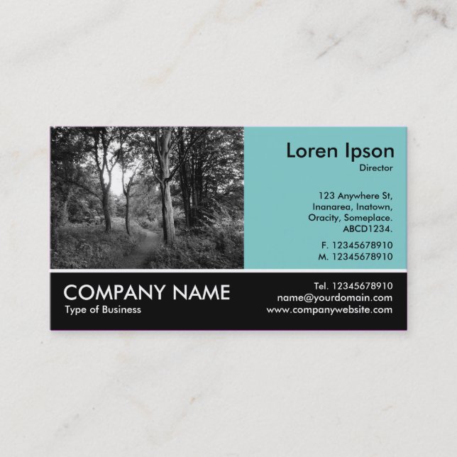 Footed Photo - Lt Blue Green - In the Woods Business Card (Front)