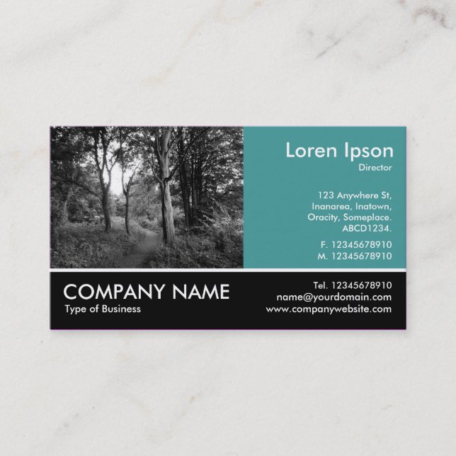 Footed Photo - Ocean Green - In the Woods Business Card (Front)