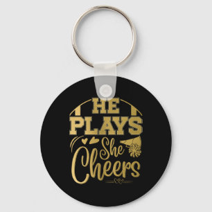 Footll And Cheer Mom And Cheer Dad A Cheerleading  Keychain