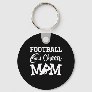 Footll And Cheer Mom Black Cheerleading Keychain