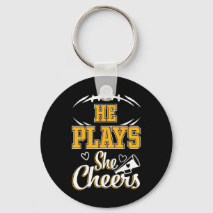 Footll And Cheer Mom Cheerleading Mother Footll _1 Keychain