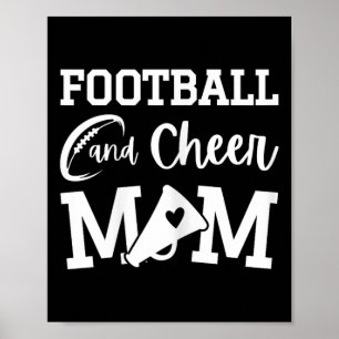 Footll And Cheer Mom Green Cheerleading Poster