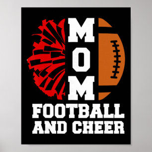 Footll And Cheer Mom Of Cheerleader And Footll Pla Poster