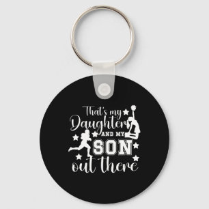 Footll And Cheer Mom Proud Cheerleading And Footll Keychain
