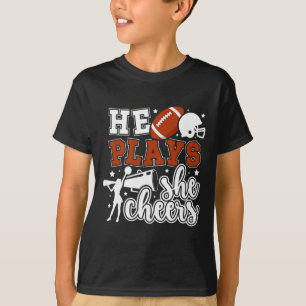 Footll And Cheer Mom Proud Cheerleading And Footll T-Shirt