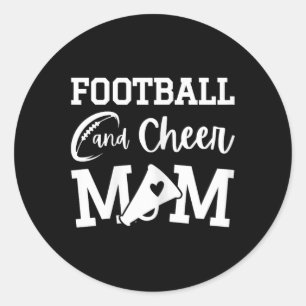 Footll And Cheer Mom Royal Blue Cheerleading  Classic Round Sticker