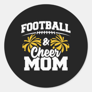Footll Cheer Mom - High School Cheerleader - Cheer Classic Round Sticker