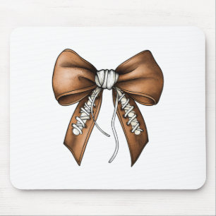Footll Coquette Bow Cute Footll Game Day  Mouse Pad