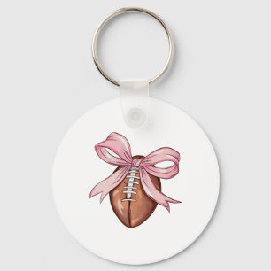 Footll Coquette Bow Footll Mom Mothers Day Footll Keychain