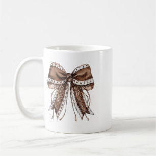 Footll Coquette Bow Game Day Shirt 2 Sided  Coffee Mug