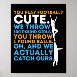 Footll Cute - Cheerleader Cheerleading Cheer Compe Poster