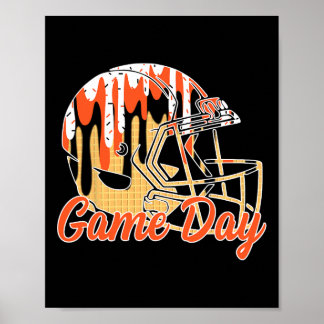 Footll Drip Game Day Sports Footll Mom Go Cheer Or Poster