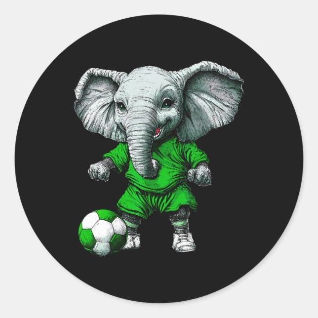 Footll Elephants  Classic Round Sticker (Front)