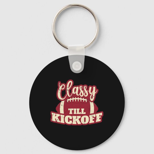 Footll Girl Gift Cly Till Kickoff Fall Footll Fan  Keychain (Front)