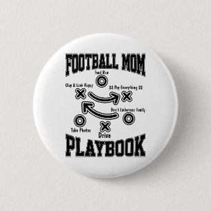 Footll Mom Playbook Footll Player Mama Sport Love  2 Inch Round Button