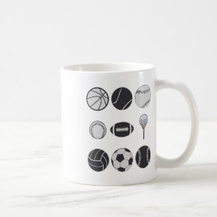 Footll Sell Soccer Volleyll Sketll Cricket Ll  Coffee Mug