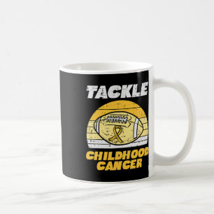 Footll Tackle Childhood Cancer Retro Awareness Rib Coffee Mug