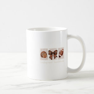 Footll Thanksgiving Turkey And Touchdowns Fall Wom Coffee Mug