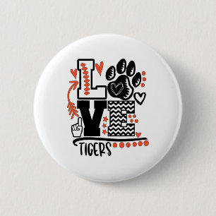 Footll Tigers Paw Mom School Spirit 2 Inch Round Button