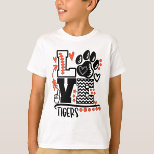 Footll Tigers Paw Mom School Spirit T-Shirt