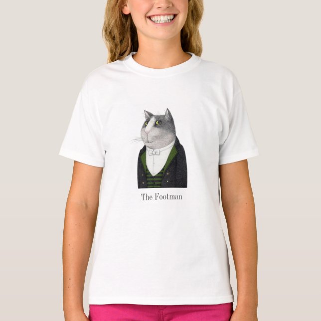 FOOTMAN CAT Girls' Basic T-Shirt (Front)