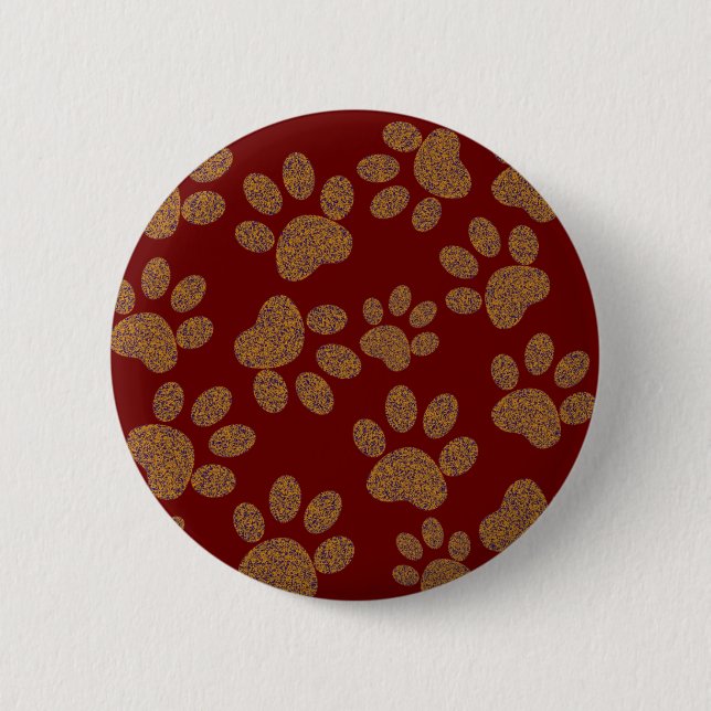 footprint dog 2 inch round button (Front)