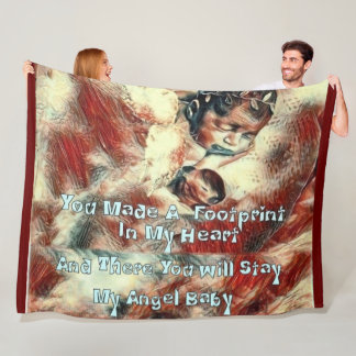 Footprint In My Heart Fleece Blanket,