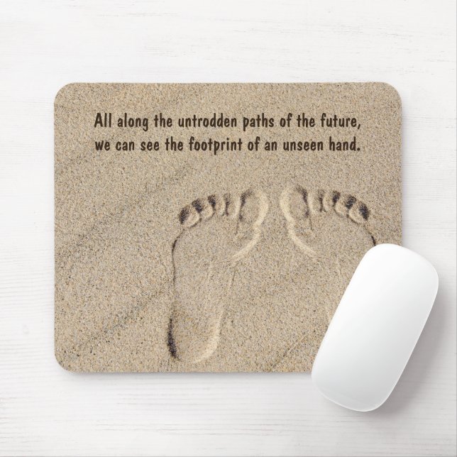 Footprint In Sand Mouse Pad (With Mouse)