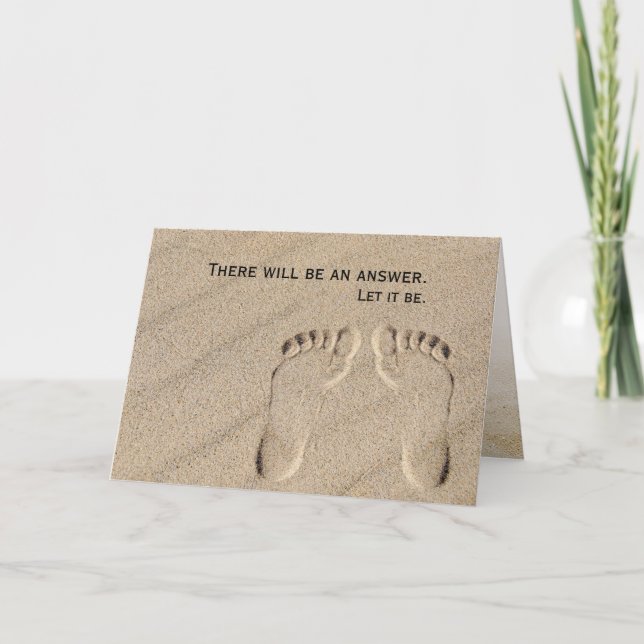 Footprint In Sand Thinking Of You Card (Front)