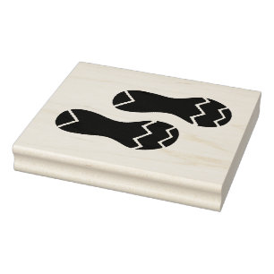Footprint of running shoes rubber stamp
